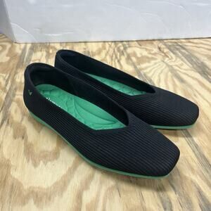 Vivaia Margot Walker Knit Ballet Flats Square Toe EU 41 US 10 Wide Black